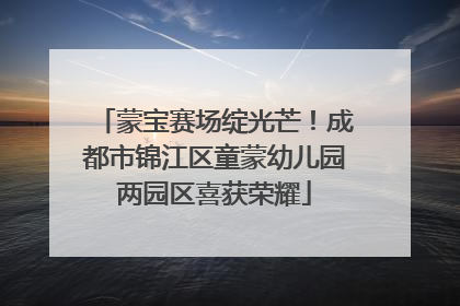 蒙宝赛场绽光芒！成都市锦江区童蒙幼儿园两园区喜获荣耀