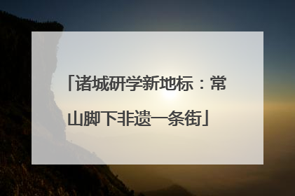 诸城研学新地标：常山脚下非遗一条街