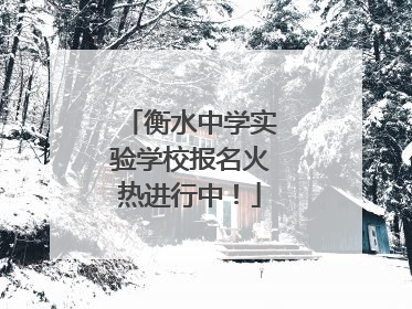 衡水中学实验学校报名火热进行中！