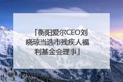 衡阳爱尔CEO刘晓琼当选市残疾人福利基金会理事
