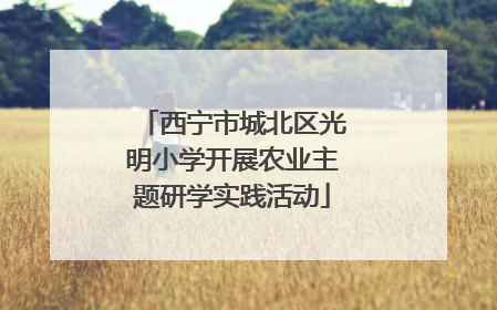 西宁市城北区光明小学开展农业主题研学实践活动