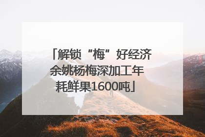 解锁“梅”好经济 余姚杨梅深加工年耗鲜果1600吨