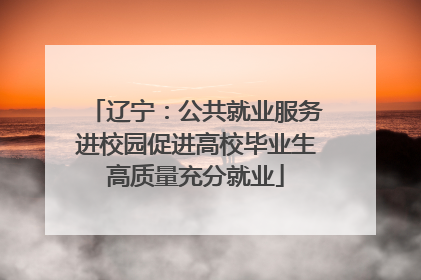 辽宁：公共就业服务进校园促进高校毕业生高质量充分就业