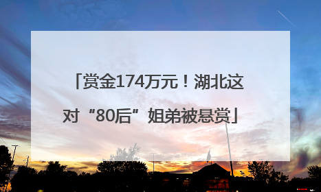 赏金174万元！湖北这对“80后”姐弟被悬赏