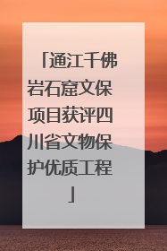 通江千佛岩石窟文保项目获评四川省文物保护优质工程