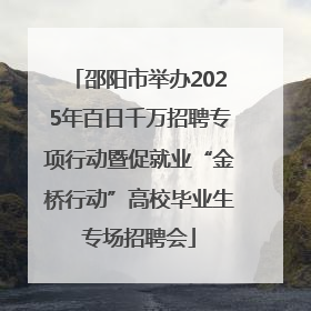 邵阳市举办2025年百日千万招聘专项行动暨促就业“金桥行动”高校毕业生专场招聘会