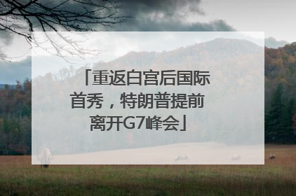 重返白宫后国际首秀，特朗普提前离开G7峰会