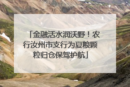 金融活水润沃野！农行汝州市支行为夏粮颗粒归仓保驾护航