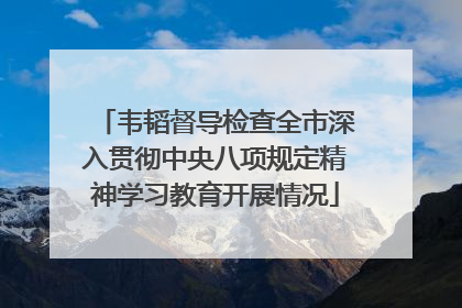 韦韬督导检查全市深入贯彻中央八项规定精神学习教育开展情况