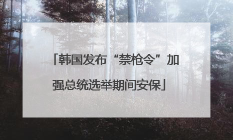 韩国发布“禁枪令”加强总统选举期间安保