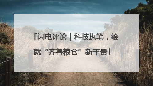 闪电评论｜科技执笔，绘就“齐鲁粮仓”新丰景