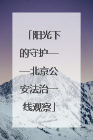 阳光下的守护——北京公安法治一线观察
