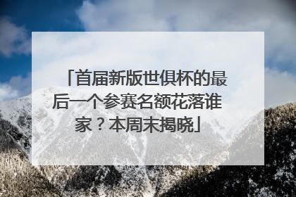 首届新版世俱杯的最后一个参赛名额花落谁家？本周末揭晓