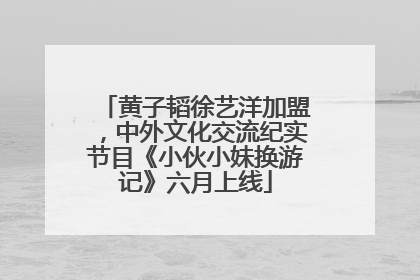 黄子韬徐艺洋加盟，中外文化交流纪实节目《小伙小妹换游记》六月上线
