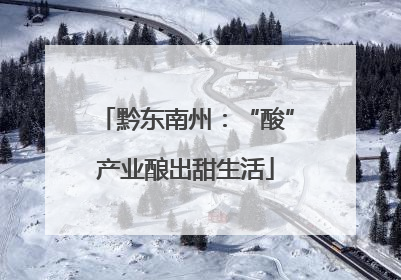 黔东南州：“酸”产业酿出甜生活