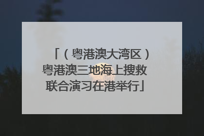 （粤港澳大湾区）粤港澳三地海上搜救联合演习在港举行