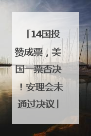 14国投赞成票，美国一票否决！安理会未通过决议