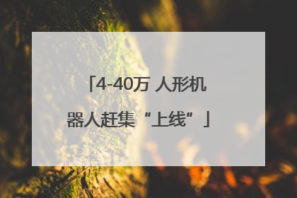 4-40万 人形机器人赶集“上线”