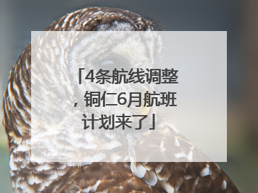 4条航线调整，铜仁6月航班计划来了