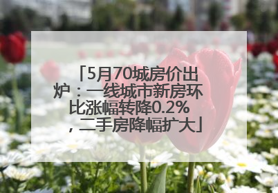 5月70城房价出炉：一线城市新房环比涨幅转降0.2%，二手房降幅扩大